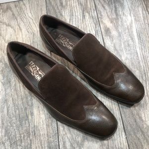 Salvatorre Ferragamo Brown Suade Leathers Shoes